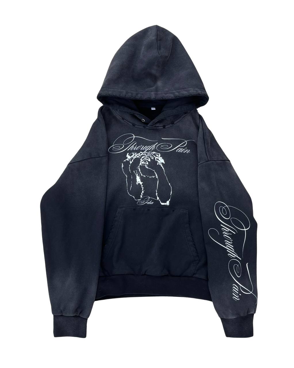 "through pain" hoodie